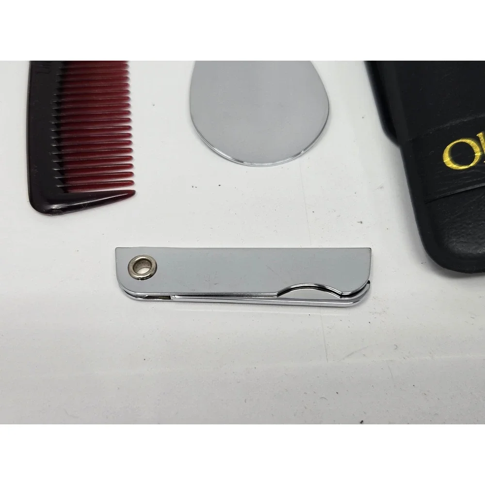 Oleg Cassini Mens Overnighter Manicure Set Vintage Grooming Kit CD84 Black Case